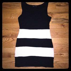 🖤🔲🦓Black and White Striped Bodycon Mini Dress